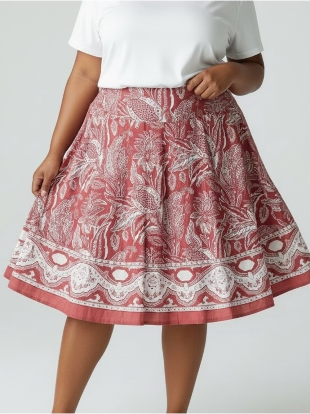 Talbots A-line Cotton Skirt Nantucket red Floral print Women’s plus 18
